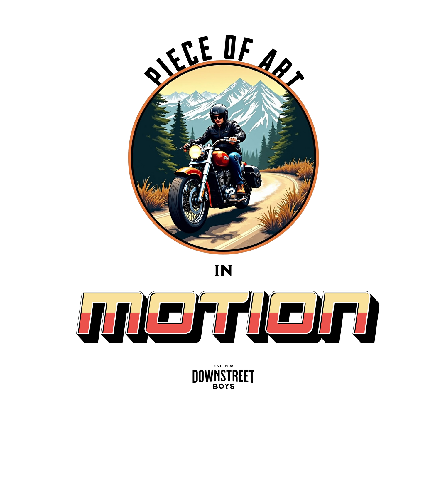 Piece of Art in Motion Biker T shirt